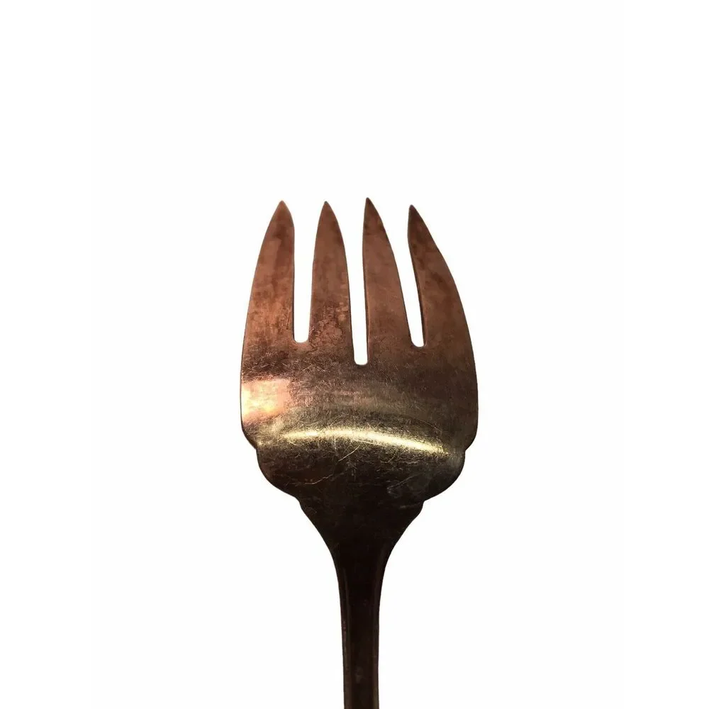 Vintage Flatware Fork Distinction silver plate by oneida Large serving fork 8.5
